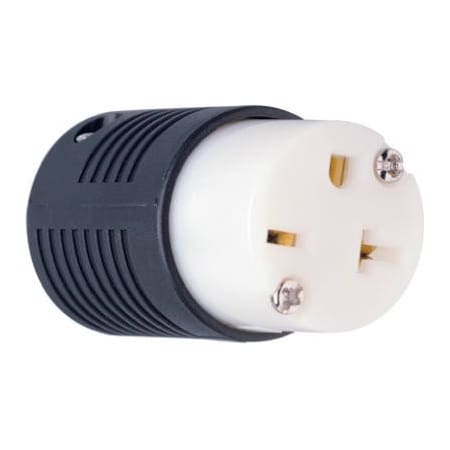 Pass & Seymour Straight Blade Connector, 6-20R, 20 A, 250V AC, 2 Pole, 3 Wire, Black, White PS5469XCCV4